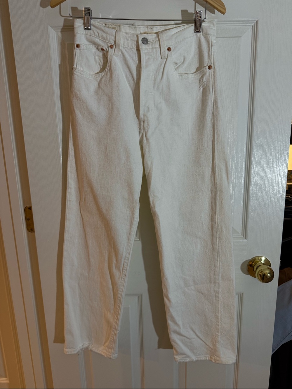 Levi's White Ribcage Straight Ankle Women's Jeans